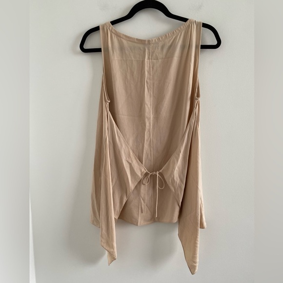 Eileen Fisher Beige Wrap Back Silk Tank Size Small - Picture 7 of 9